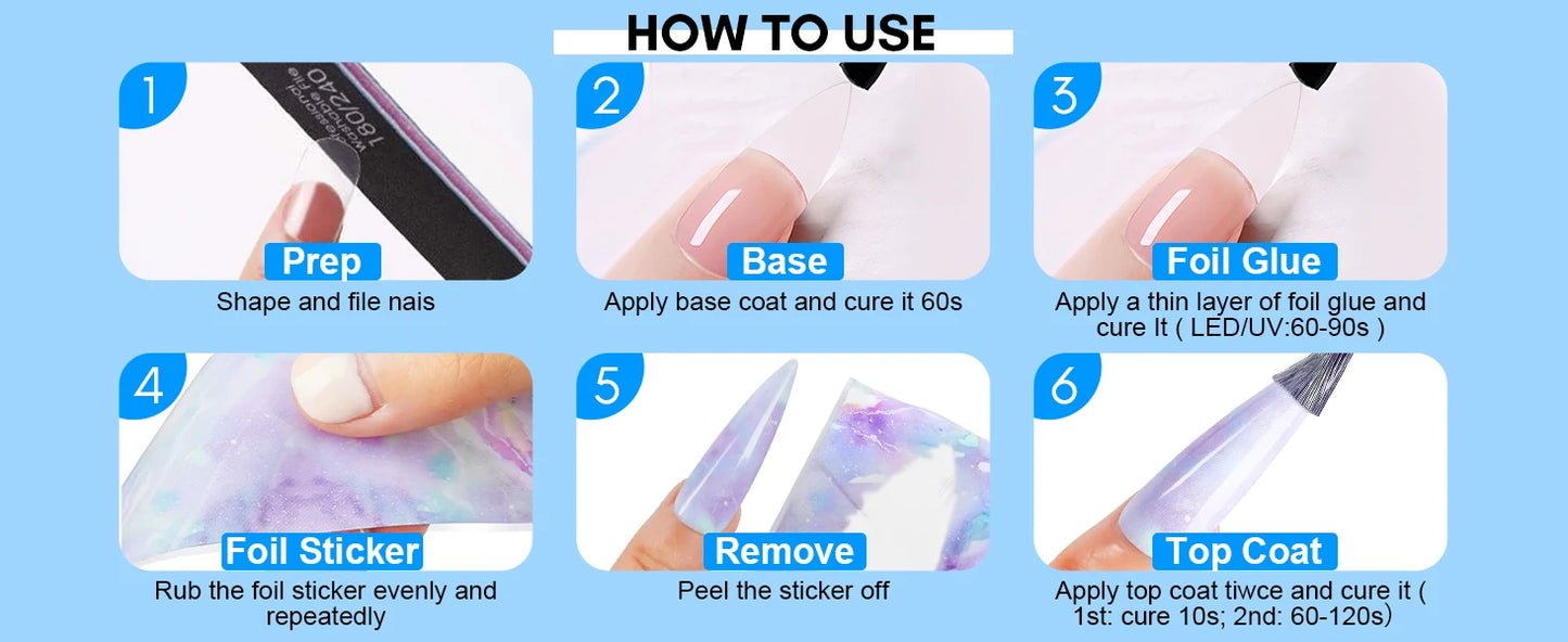 Makartt Nail Foil Glue Gel for Nail, Foil Gel Transfer for Nails Art Stickers Strong Adhesion Foil Transfer Gel Soak Off Salon