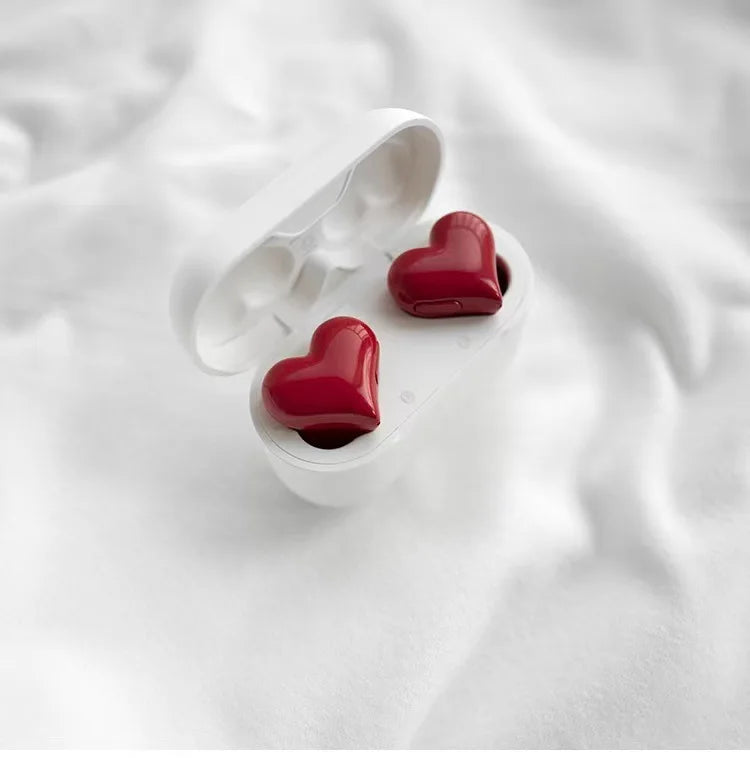 Bluetooth 5.3 Wireless Headphones Heart Shaped Earphones Woman HiFi Music Heart Earbuds Headset Fashion High Quality Girl Gifts