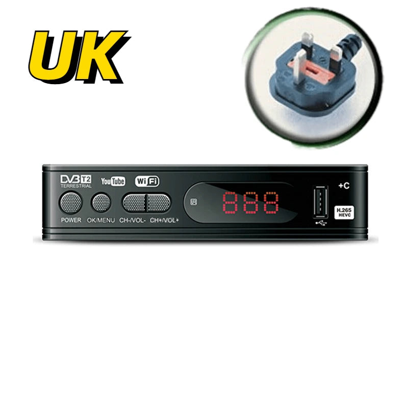 DVB T2 Digital Terrestrial Receiver TV BOX H.264 HD TV Tuner Receptor Support Youtube Europe Spain France EU US UK