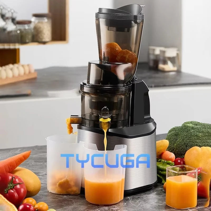 850W Slow Masticating Juicer Machine 75mm Wide Chute Vertical Spiral Extractor Home Use For Fruits Vegetables Higher Juice Yield