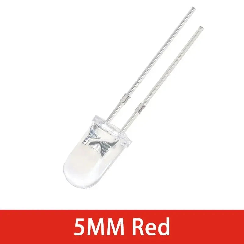 50pcs 100pcs Transparent LED Diode 5MM Super Bright White Orange Red Yellow Blue Green Light LED Bulbs Emitting Diodes Kit