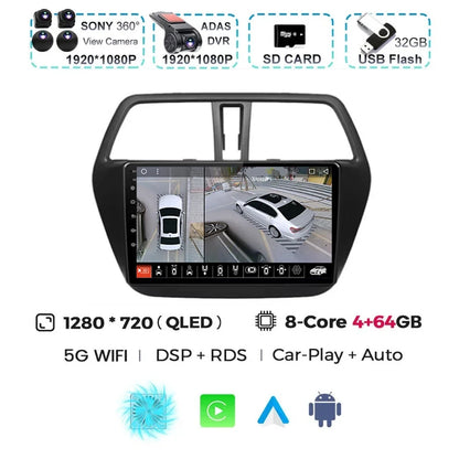 For Suzuki SX4 S-Cross 2014 2015 2016 2017 Android 15 Car Radio Multimedia Player Stereo GPS WIFI+4G wireless Carplay Auto video