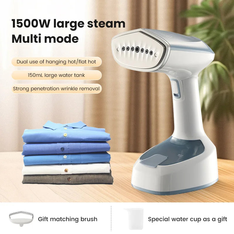 1500W Garment Steamers Fold Hand Holding Ironing Machine Fast-Heat Household Steam Handheld Fabric Steamer for Home Travelling