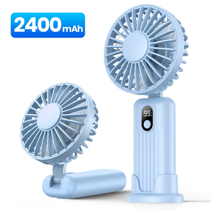 TOPK 5000mah Mini Portable Fan, USB Desk Electric Fan, Small Personal hand Fan with USB Rechargeable Cooling Neck Fans for Room