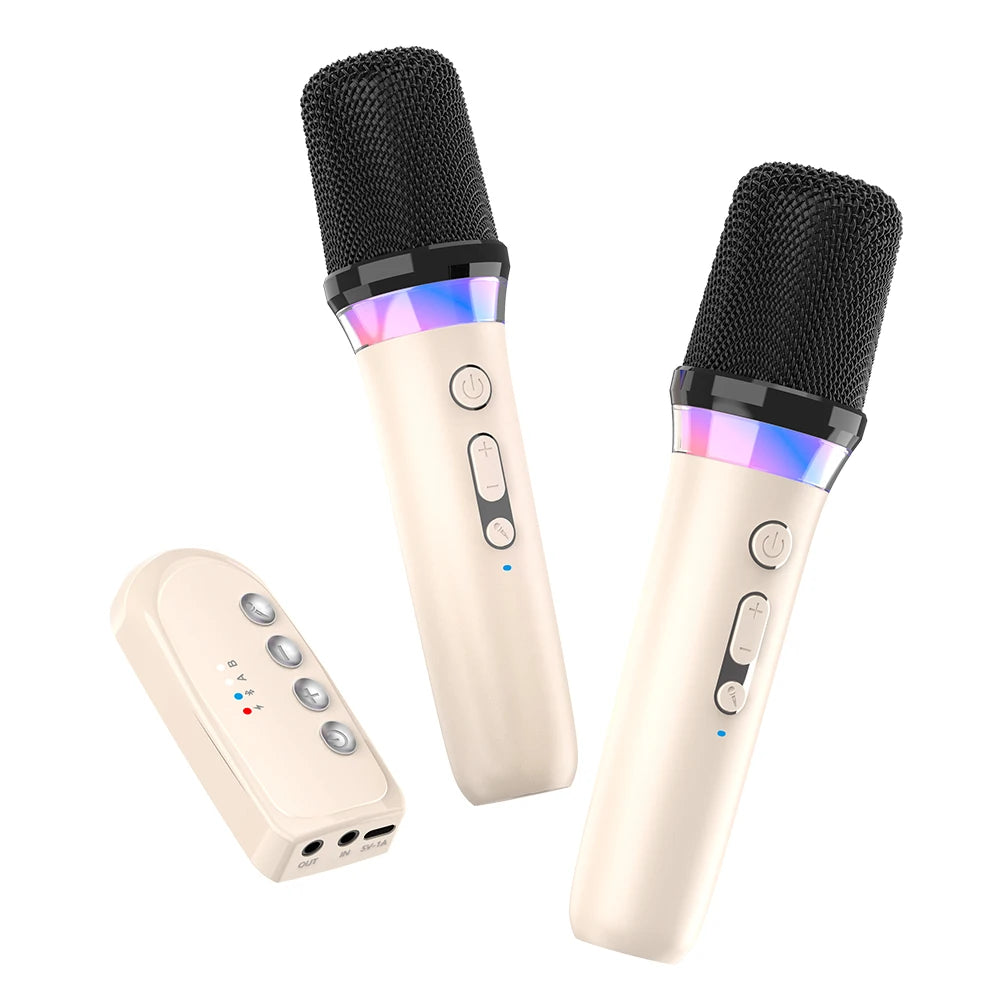 New DS-K2 Karaoke Companion Bluetooth Wireless Moving-Coil Microphone With RGB Light KTV DSP Mixer System For Wired Speaker Car