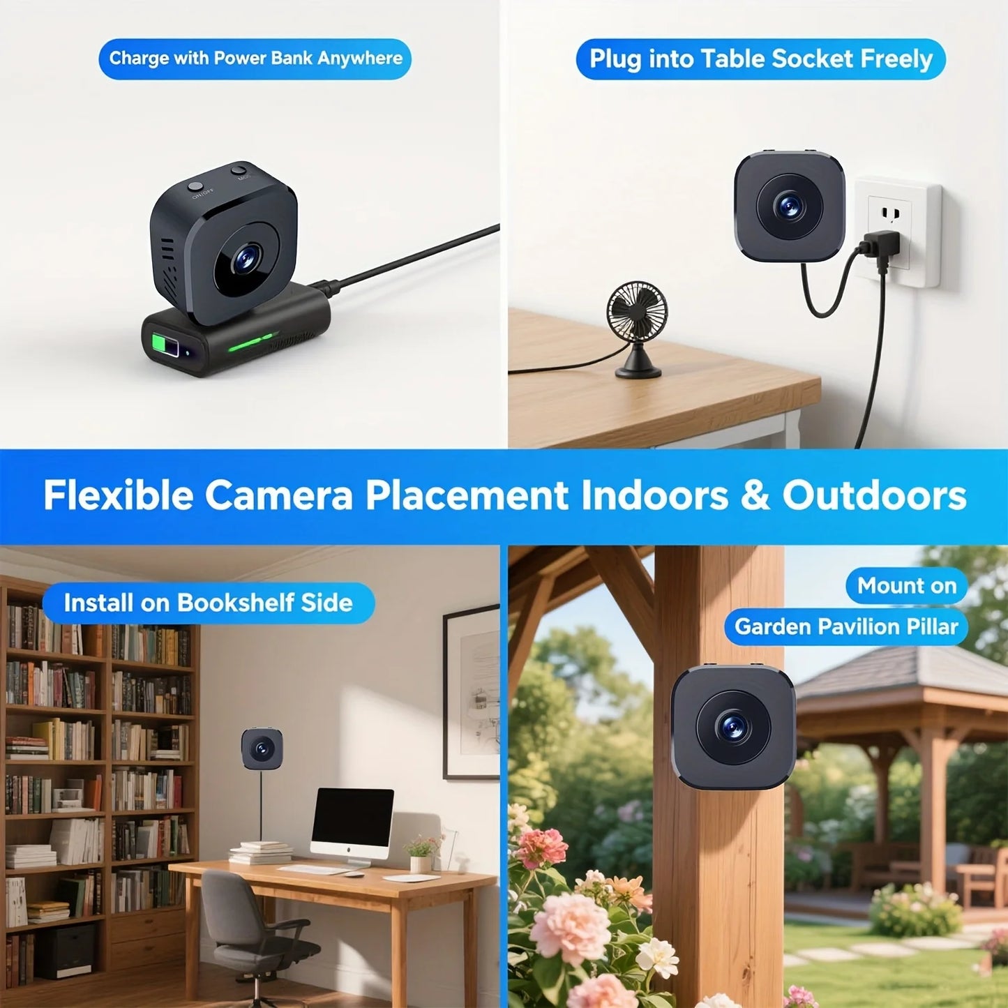 Security Camera HD Mini Full Color Night Vision High Definition WiFi Monitor Waterproof Motion Detect Surveillance Smart Home