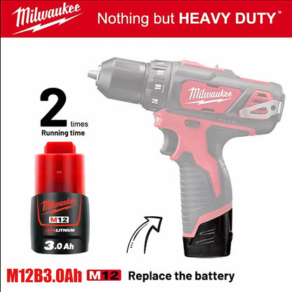 Original Milwaukee M12 battery 12V  3AH, M12HB2, M12HB3 M12-18FC charger 48-11-2402 48-11-2411 Milwaukee power tool battery