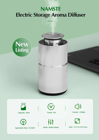Namste Car Aroma Diffuser USB Charging Aluminium Alloys Material Aromatic Oil Diffuser Air Freshener Device For Home Office