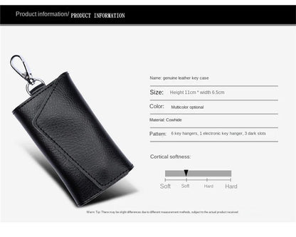 New Genuine Leather Keychain Men Key holder key organizer Pouch Car Key pouch Wallet Housekeeper Key Case Mini Card Bag