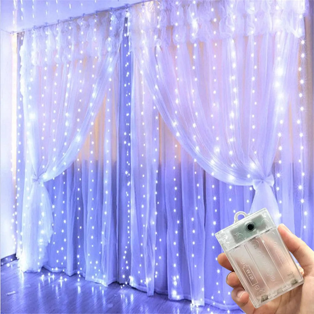 Bedroom Decoration Ramadan Home Decoration Battery Power LED Curtain Light Fairy String 2026 Mother's Day Eid Mubarak
