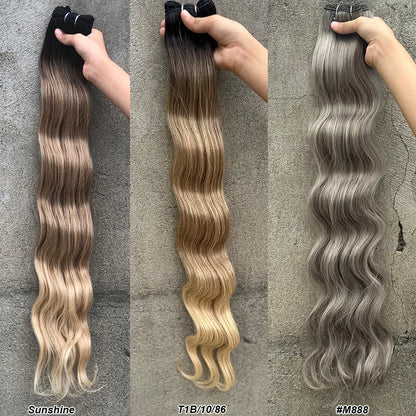 Magicae 30Inch 200g/Pc Chocolate Ombre Brown Orange Blond P27/613 Bio Body Wave Grey High Temperature Synthetic Hair Extension