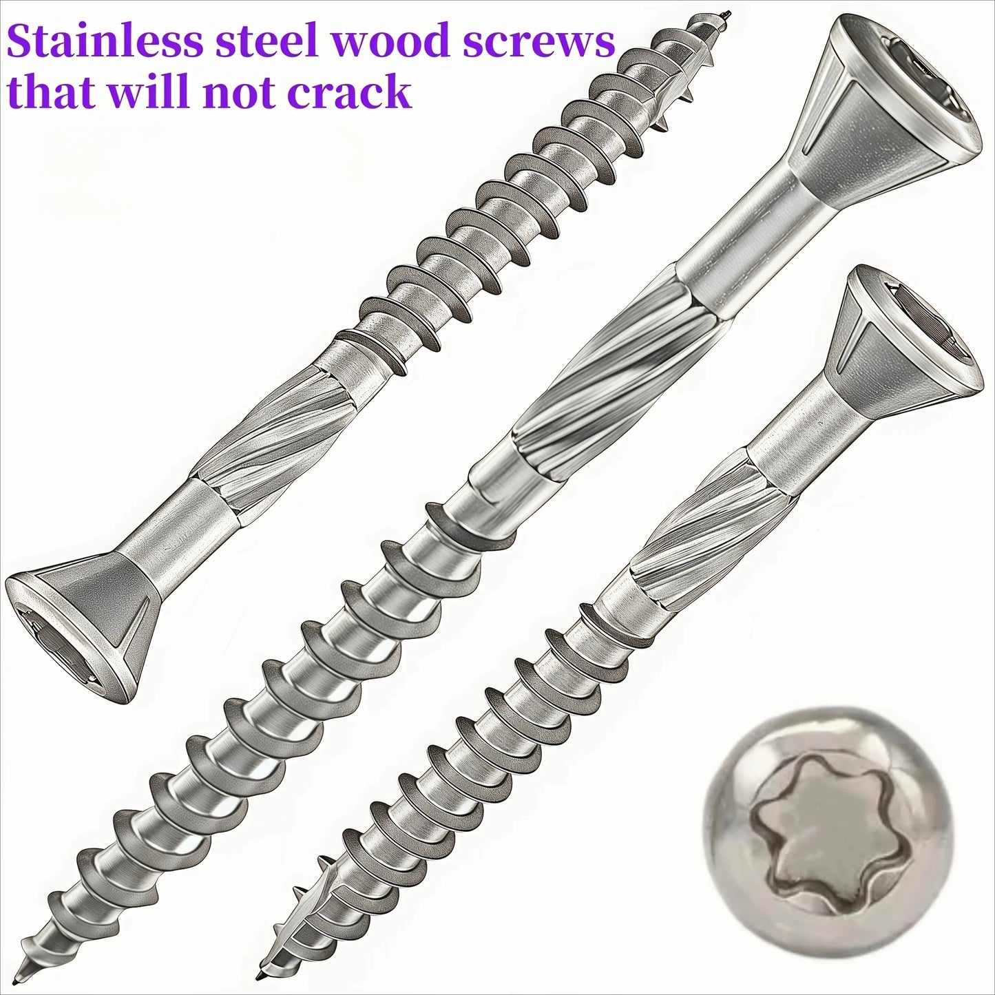 110-150 pieces of stainless steel self-tapping deck wood screws for decking, fence assembly, outdoor wood installation
