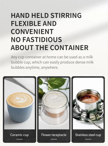Wireless Electric Milk Frother Whisk Egg Beater USB Rechargeable Handheld Coffee Blender Milk Shaker Mixer Foamer Food Blender