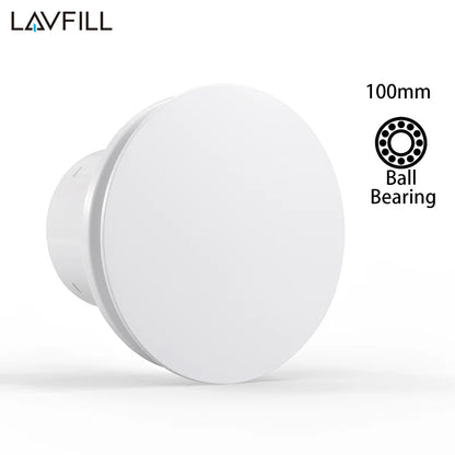 230V Duct 4" 100MM Wall Ceiling  Bathroom Axial  Ventilator Fan Ball Bearing Motor with Back Valve