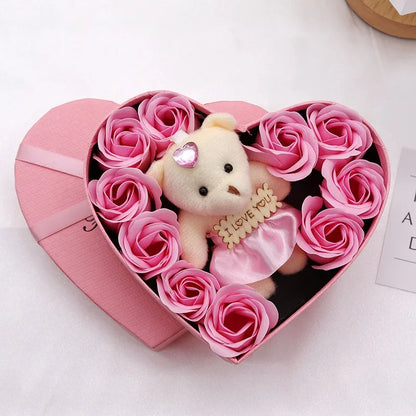Soap Flower Heart Shaped Rose Gift Box Valentine's Day Mother's Day Gift Rose Creative Birthday Gift
