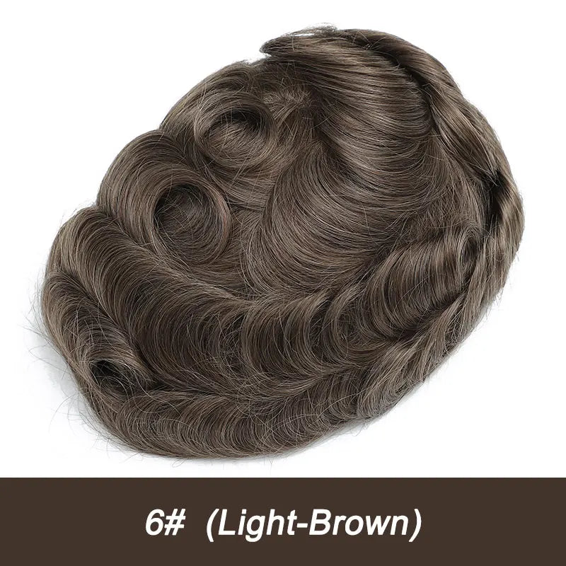 Australia Toupee Men Lace and PU Base Breathable Men's Wig For Men Capillary Prosthesis Replacement Natural Hairline System
