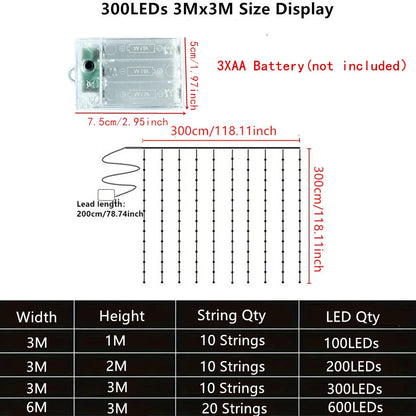 Bedroom Decoration Ramadan Home Decoration Battery Power LED Curtain Light Fairy String 2026 Mother's Day Eid Mubarak