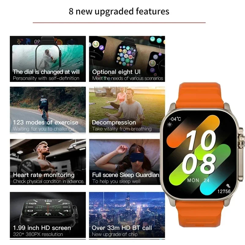 LAXASFIT Smart Watch Bluetooth Talk Smartwatch Message Alert Heart Rate Monitor Sports Watch for Android IOS Men Women