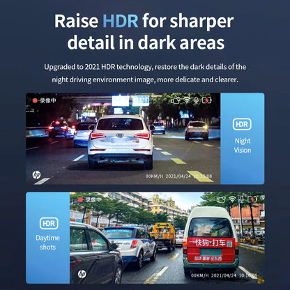 HP car camera F965 dash cam camera 2k UHD night vision WiFi video loop video parking monitoring car dashcam auto dashcam 1440P