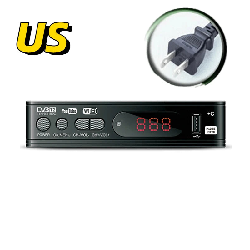 DVB T2 Digital Terrestrial Receiver TV BOX H.264 HD TV Tuner Receptor Support Youtube Europe Spain France EU US UK
