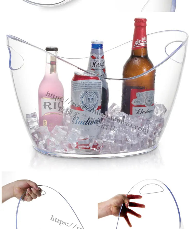Non-LED Boat Style Ice Bucket for Beer KTV Yuanbao Cocktail Cooler Bar Mixed Drink Basin Iced Wine Tub Container