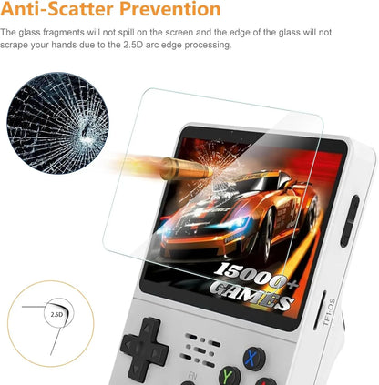 4 IN 1 Case+Glass for R36S Game Console Travel Carrying Storage Bag & Screen Protectors Tempered Glass Film for R36S Accessories