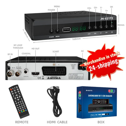 New H.265 TDT DVB-T2 C Digital Terrestrial TV Receiver HD DVB-T2 FTA Set Top Box EPG USB PVR TV Tuner for HD/Old TV