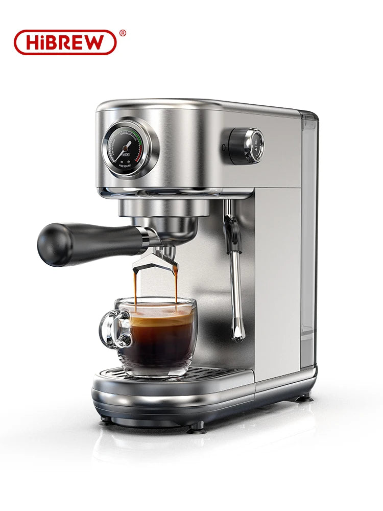 HiBREW 20Bar Semi Automatic Espresso Coffee Machine Temperature Adjustable Cold/Hot Super Slim Coffee Maker Cappuccino H10B