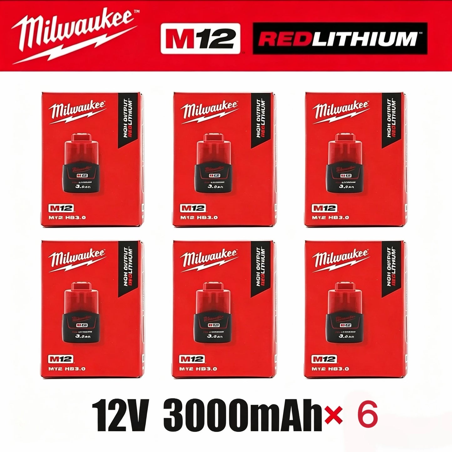 Original Milwaukee M12 battery 12V  3AH, M12HB2, M12HB3 M12-18FC charger 48-11-2402 48-11-2411 Milwaukee power tool battery