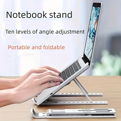 1pcs Portable Foldable Laptop Stand Heat Dissipation Stand Laptop Raising Stand ABS Plastic Computer Desk Stand