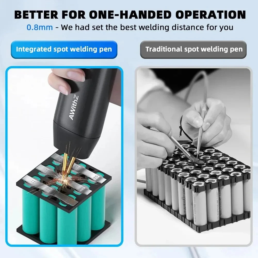 HOMEFISH Portable Spot Welder DIY Handheld Spot Welding Machine 11 Gears Adjustable Energy Storage Spot Welding