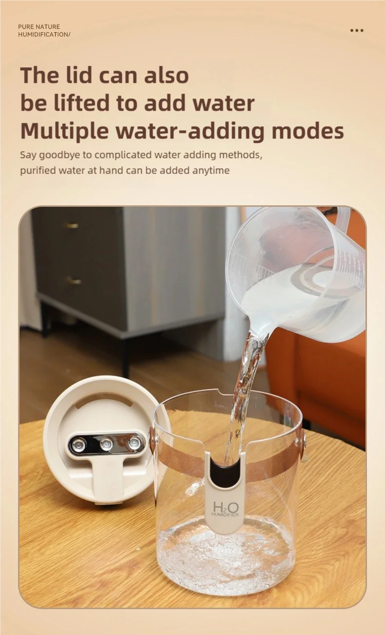 TINSOL 1.5L Air Humidifier USB-Charging Aromatherapy Diffuser 3-Port Spray Air Purifier Home Bedroom Aromatherapy Lamp