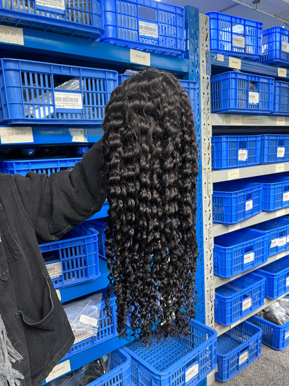 40 46 Inch 13x4 13x6 HD Deep Wave Lace Frontal Wig Brazilian Loose Water Curly Lace Front Human Hair Wigs For Women 300% Density