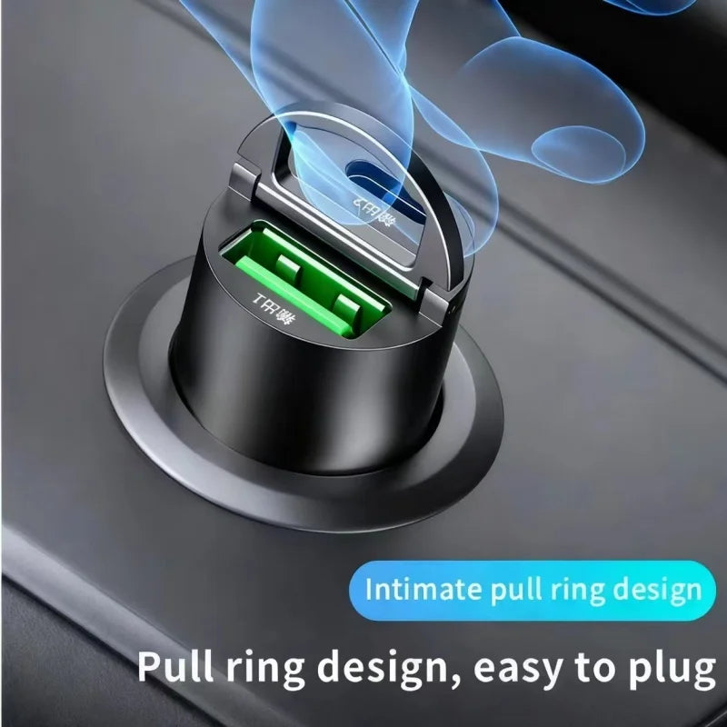 Mini Hidden Usb Fast Charger Car Charger Car Cigarette Lighter Qc3.0 Qc Pd 3.1A Pd Type C Universal Iphone and Xiaomi Phone