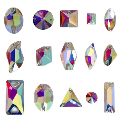50/100PCS Mix shapes Best Quality Resin Sewing Rhinestone AB Flatback Sew On Stones Strass for Clothing Accessories Shoes
