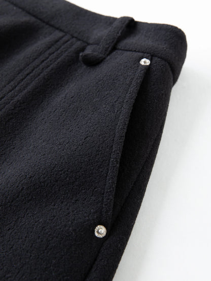 DUSHU Classic Long and Short Elastic Waist A-line Skirt 2025 Winter Skirt for Women Solid Simple Commuting Office Ladies College