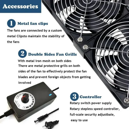 220V Multifunctional Exhaust Fan with Remote Control for Chassis Workstation Service Station Cooling Ventilation Fan