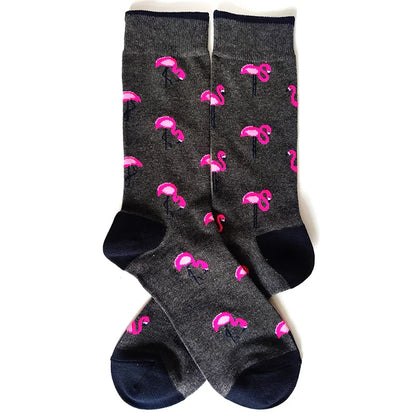 58 Style Cartoon Men Socks Fish bird parrot shark Theme Cotton Novelty Funny Hip Hop Trend Street Long Socks