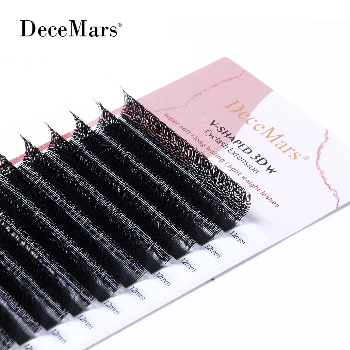 DeceMars V-shaped 3D eyelash extensions Matte Black 12 Rows/Tray