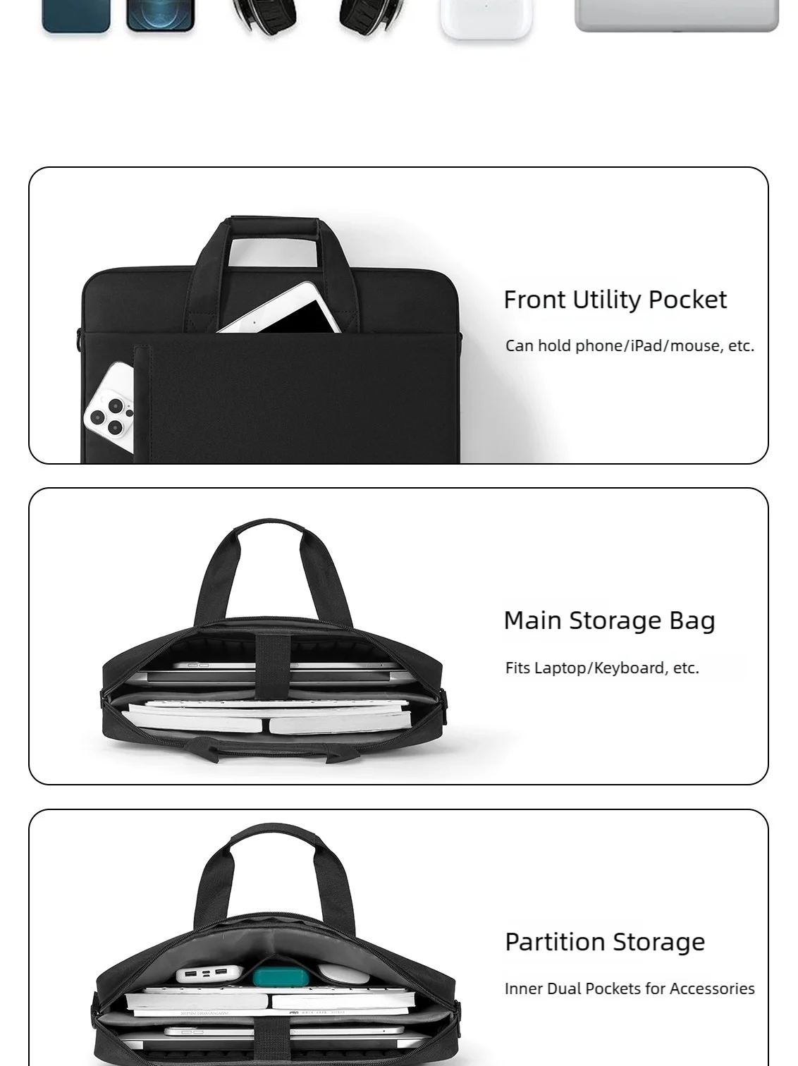 Laptop bag Sleeve Case Shoulder handBag For M3 M4 14 15 15.6 17 inch Macbook Air Pro 13.3 Huawei Asus Dell Notebook Briefcases