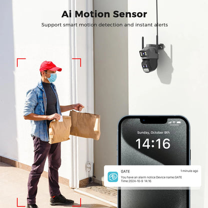 BESDER 15MP Wifi Camera Outdoor Dual Screen 10X Digital Zoom CCTV Video Surveillance Cam PTZ 8MP Security IP Camera O-Kam Pro