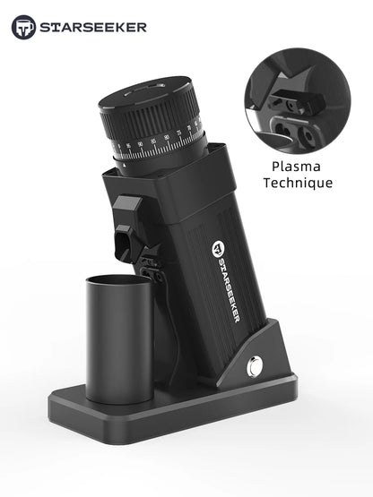 STARSEEKER E55Pro Electric Coffee Grinder 55MM Titanium Cone Burr Stepless Adjustment Espresso Brew Coffee Bean Grinder Black