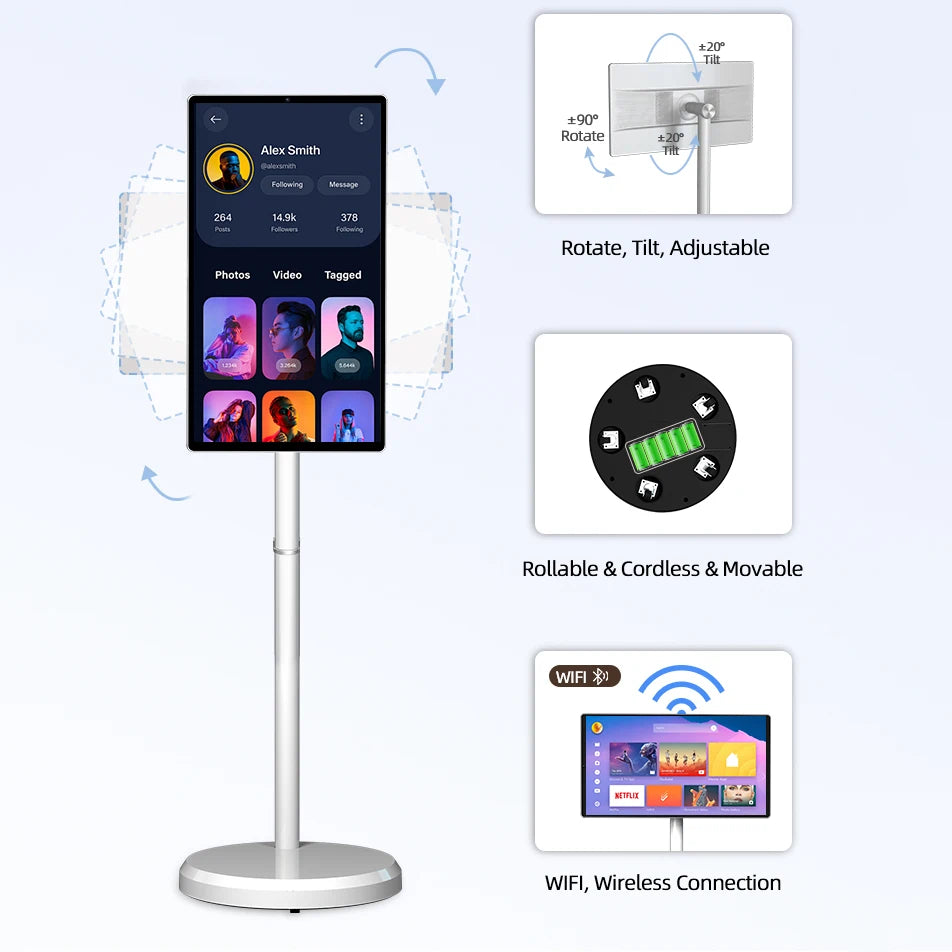 Wholesale Price 21.5 Inch Internet Tv Build In 5 Hours Battery Interactive Smart Led Tv Smart Tv With Ips Touch Screen
