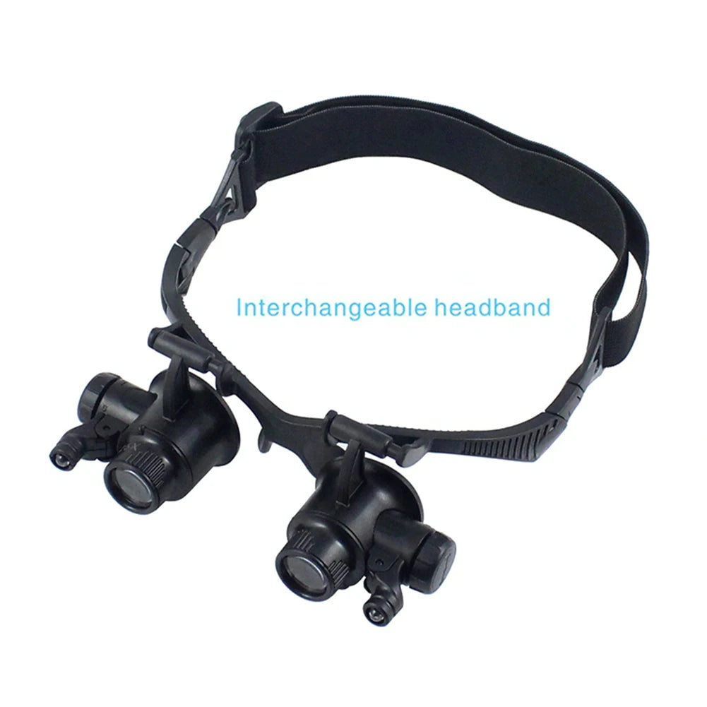 10X/15X/20X/25X LED Magnifier Glasses Magnifying Headband Eyewear for Reading Jewelers Watchmaker Repair Tools Magnifying Glass