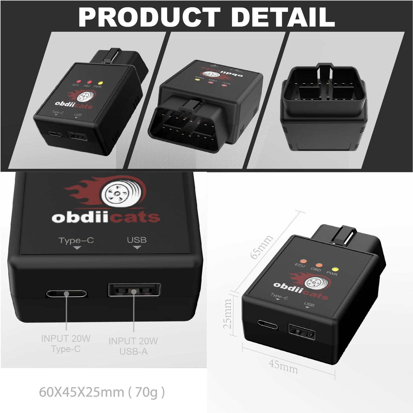 obdiicats OBD 2IN1 Fuel Saving With Fast Charger Chip Tuning Box For Benzine &Diesel Cars Increase Power Upgraded From HK-V3