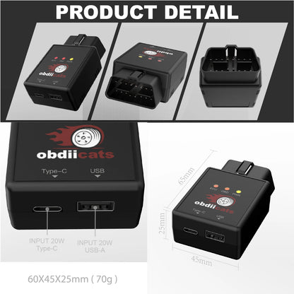 obdiicats OBD 2IN1 Fuel Saving With Fast Charger Chip Tuning Box For Benzine &Diesel Cars Increase Power Upgraded From HK-V3