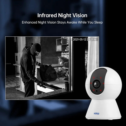 KERUI Mini Indoor Wireless 5MP WiFi IP Camera Home Security CCTV Surveillance Camera With Tuya Smart Auto Tracking Onvif