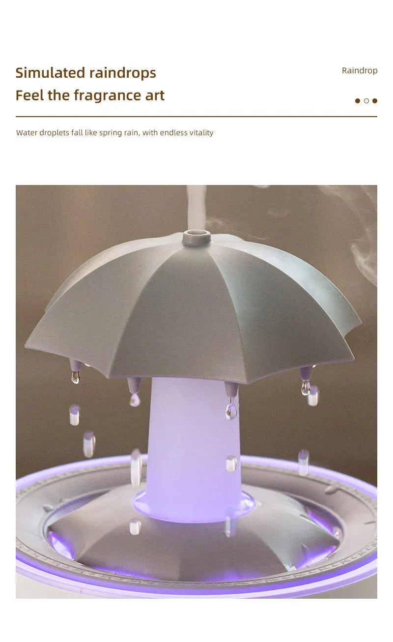 New Creative Rotating Raindrop Aromatherapy Machine Rain Cloud Humidifier Heavy Fog Quantity Colorful Moving Head Humidifier