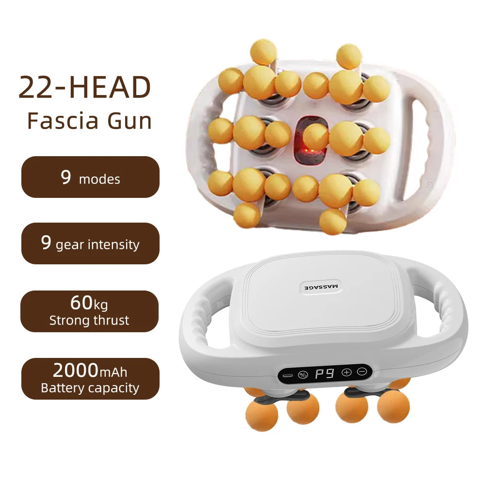 22-Head Fascia Gun High-Frequency Vibration Body Massage Gun Back and Waist Massager Neck Shoulder Massager Muscle masajeador