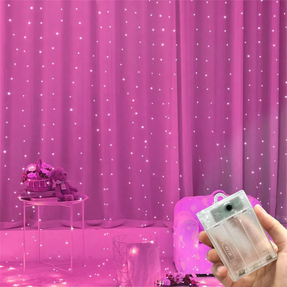 Bedroom Decoration Ramadan Home Decoration Battery Power LED Curtain Light Fairy String 2026 Mother's Day Eid Mubarak